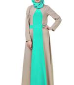 Green Embroidered Crepe Abaya