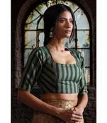 Chinese Collar Striped Blouse