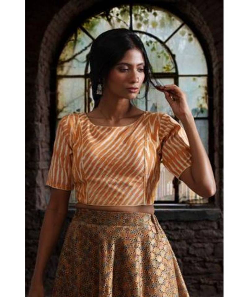 ikkat cotton blouse pieces