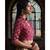 Collar Neck Ajrak Blouse With Keyhole