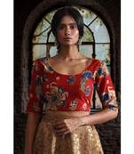 Round Neck Kalamkari Blouse