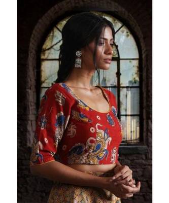 Round Neck Kalamkari Blouse 2