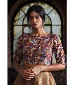 Boat Neck Kalamkari Blouse