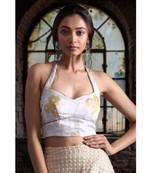 Halter Neck Chanderi Blouse