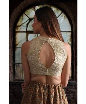 Sleeveless Embroidered Dupion Blouse 3