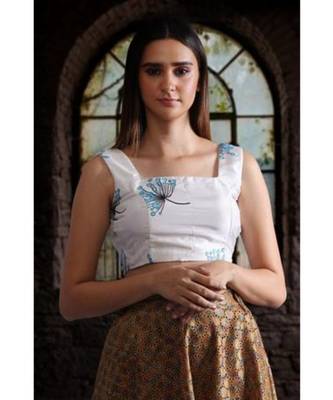 Sleeveless Digital Printed Crepe Blouse 1