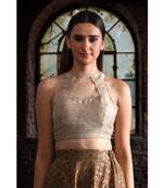 Racer Back With Khadi Silk Blouse