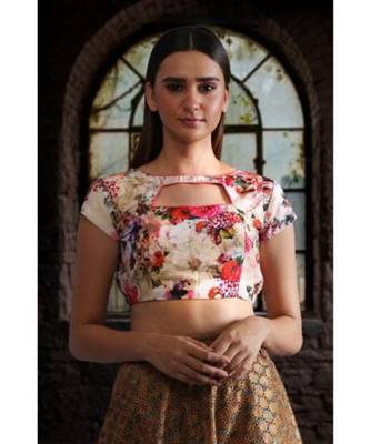 Digital Printed Muslin Blouse With Back Open 1