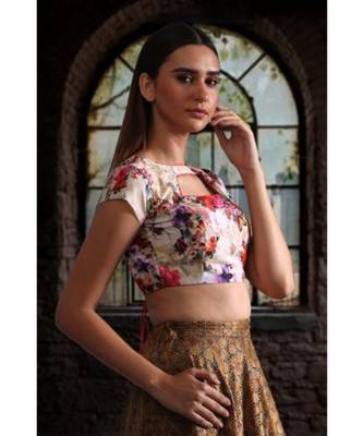 Digital Printed Muslin Blouse With Back Open 2