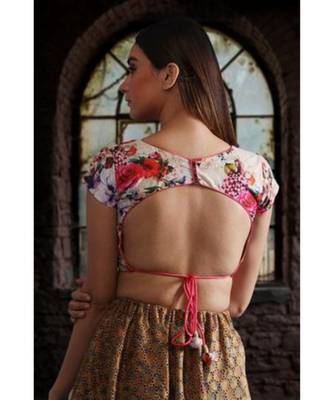 Digital Printed Muslin Blouse With Back Open 3