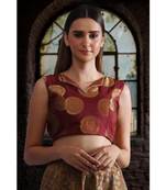 Brocade Blouse With Back Open