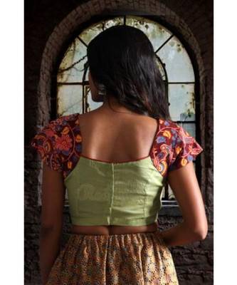 Moss Green Kalamkari Blouse 3