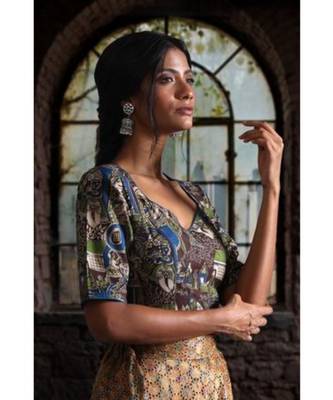 Kalamkari Blouse With Back Keyhole 2