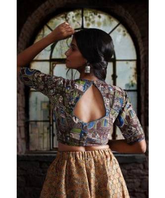 Kalamkari Blouse With Back Keyhole 3