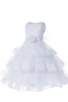 White Plain Net Kids Frocks