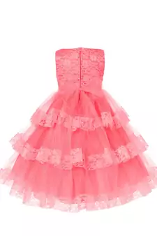 Pink Plain Net Kids Frocks