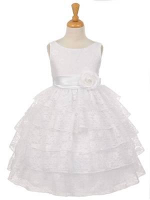 White Plain Net Kids Frocks 1