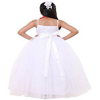 White Plain Net Kids Frocks 1