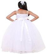 White Plain Net Kids Frocks