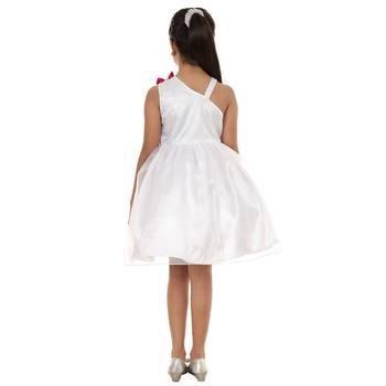 White Plain Tissue Kids Frocks 2