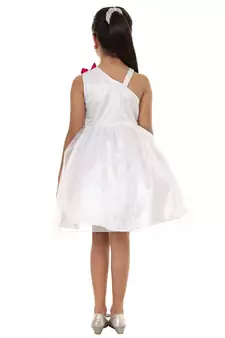 White Plain Tissue Kids Frocks