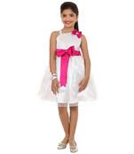 White Plain Tissue Kids Frocks