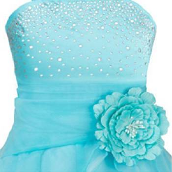 Blue Plain Tissue Kids Frocks 3