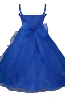 Blue Plain Tissue Kids Frocks