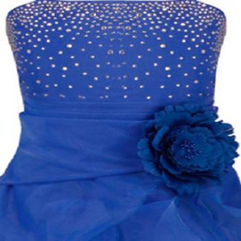 Blue Plain Tissue Kids Frocks 3