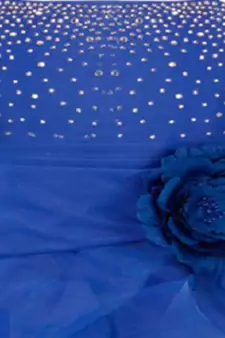 Blue Plain Tissue Kids Frocks