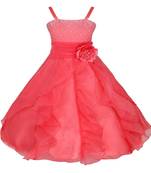 Pink Plain Tissue Kids Frocks