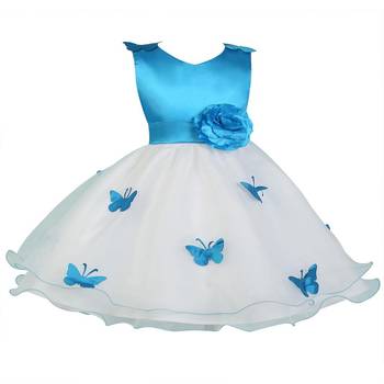 White Plain Net Kids Frocks 1