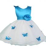 White Plain Net Kids Frocks