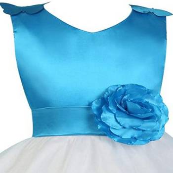 White Plain Net Kids Frocks 3
