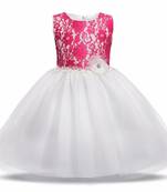 White Plain Tissue Kids Frocks