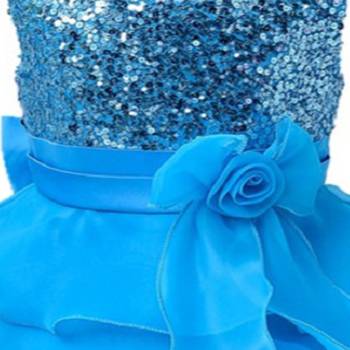 Blue Plain Tissue Kids Frocks 3