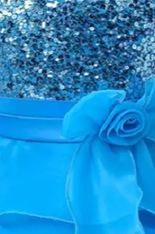 Blue Plain Tissue Kids Frocks