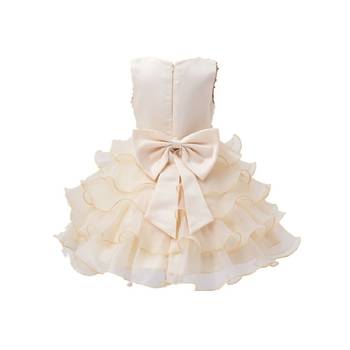 Gold Plain Tissue Kids Frocks 2