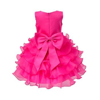Pink Plain Tissue Kids Frocks 2