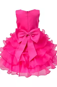 Pink Plain Tissue Kids Frocks