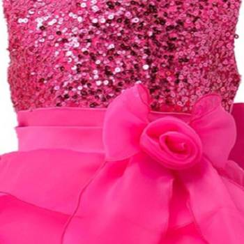 Pink Plain Tissue Kids Frocks 3