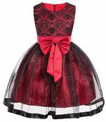 Black Plain Chiffon Kids Frocks