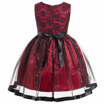 Black Plain Chiffon Kids Frocks 2