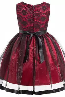 Black Plain Chiffon Kids Frocks
