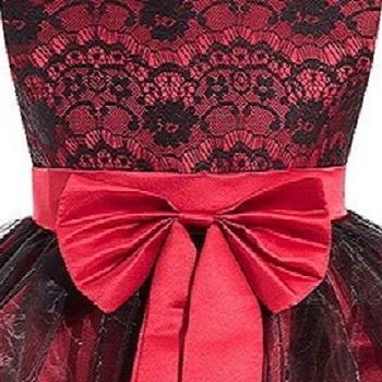 Black Plain Chiffon Kids Frocks 3