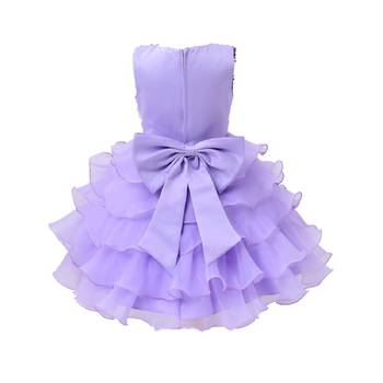 Purple Plain Tissue Kids Frocks 2