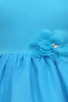 Blue Plain Tissue Kids Frocks