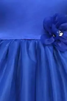 Blue Plain Tissue Kids Frocks
