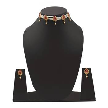 Pearl Drop Choker Necklace Set for Women 1