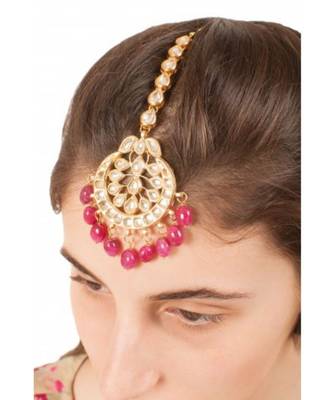 Kundan Tikka With Maroon Stones 1